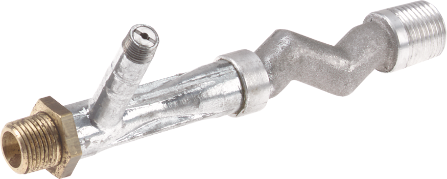 Richards, Die-cast, white metal body with integrally cast side arm, plated Brass nozzle; cast aluminum baffle tube. 3/8" (1/2" drain, 1/8" NPT vacuum) Water Inlet, 7"(178mm) Length