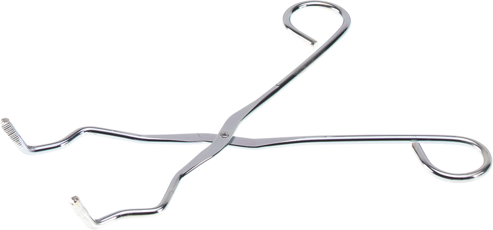 Crucible Tongs, SS, electro-polished, 3/16" (5mm) wire size, 9" (229mm) length