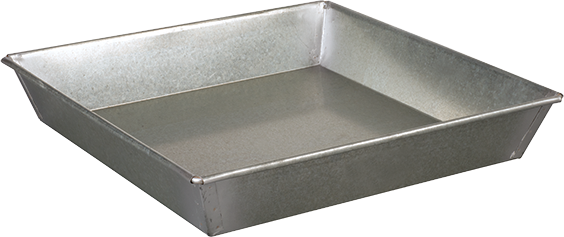 Pan: 18 x 18 x 3" deep, Tapered Sides, No Handles