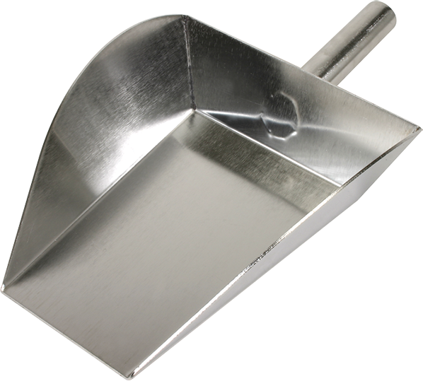 Scoop, Flat Nose, Stainless steel
