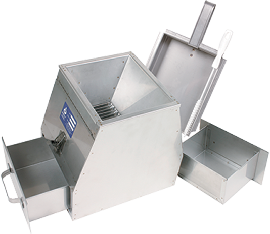 Enclosed Sample Splitter, 6.5 x 8" (165 x 203mm) Hopper