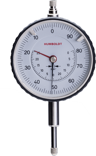 Dial Gauge, Range: .500", Division: .0001", Dia.: 2.25", Brake: No, Counter-Clockwise