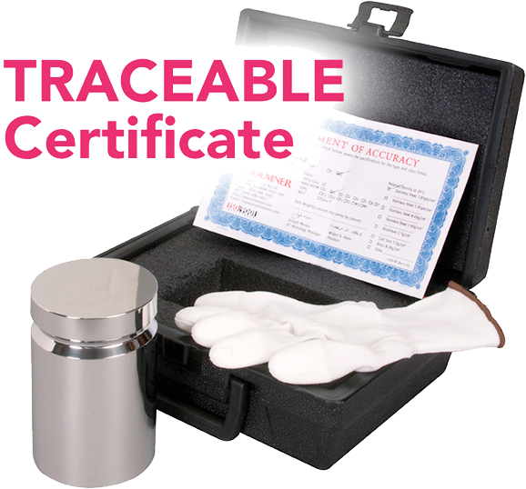 ASTM Class 1 Electronic Balance Calibration Weight w/ Traceable Cert.