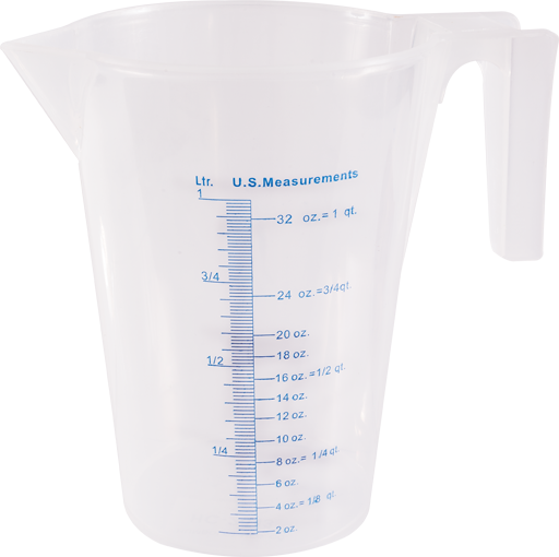 Measuring cup for oil, brake fluid and non-acidic fluids, high density  polyethylene, 1 litre, HAZET