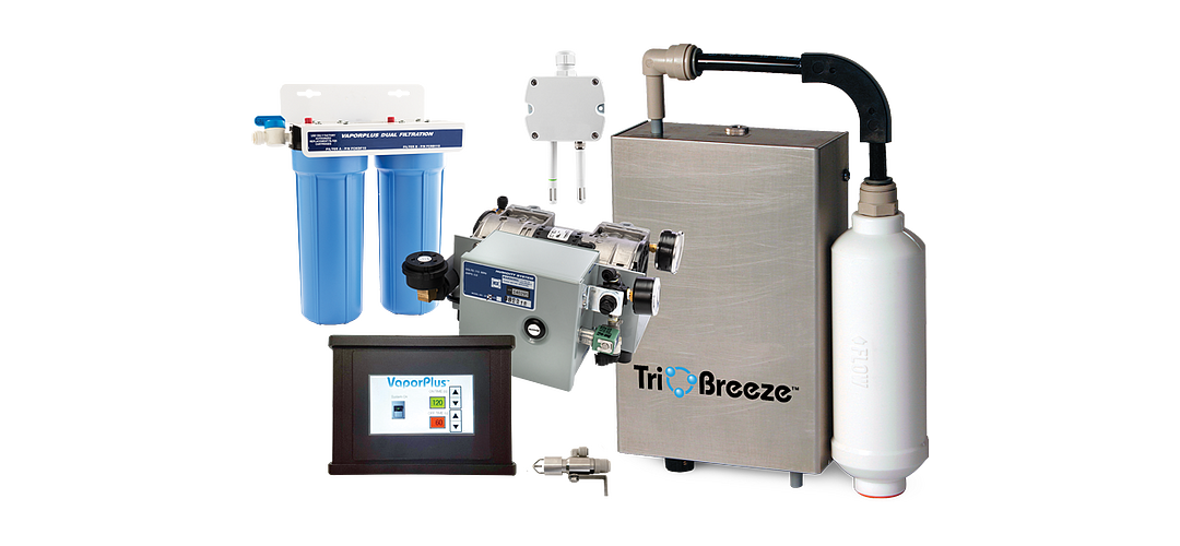 VaporPlus Curing Room Humidity System with Touch-Screen Control plus TriOBreeze Sanitizer