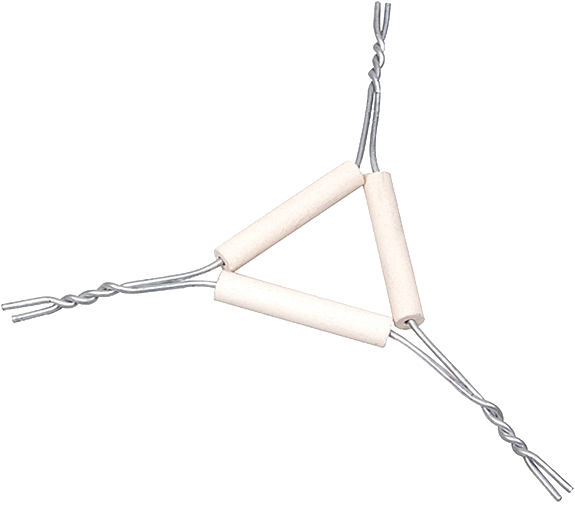 Triangles, Iron Wire (16ga) galv. with plain clay pipe stems