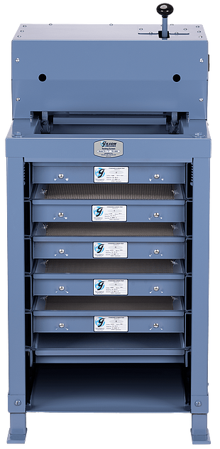 Gilson Testing Screens, Hydraulic Clamping