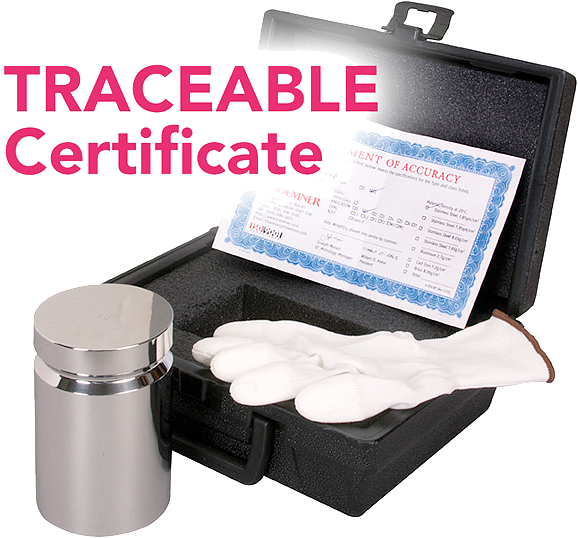 ASTM Class 1 Electronic Balance Calibration Weight w/ Traceable Cert.