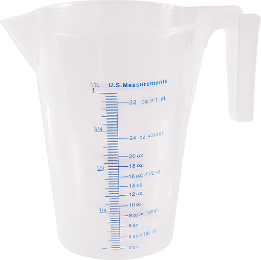 Marsh Funnel, Measuring Cup,1 Liter Plastic, Clear