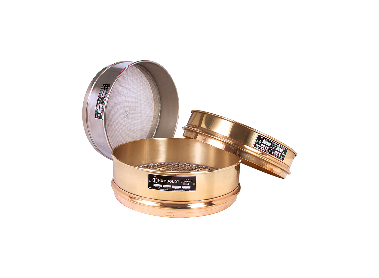 12'' Dia, No.80 (180µ),Half height, Brass Frame, Brass Mesh, Sieve