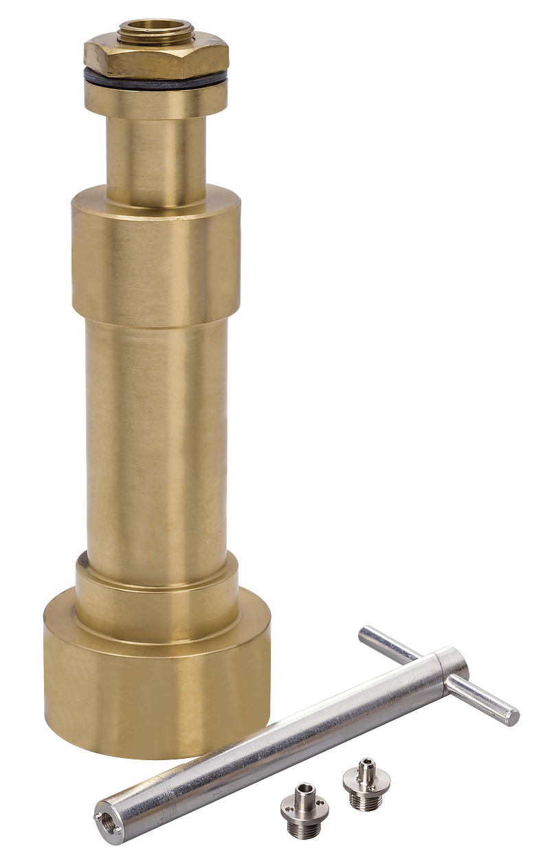 Brass saybolt viscometer tube w/stainless steel universal and furol orifice, includes wrench