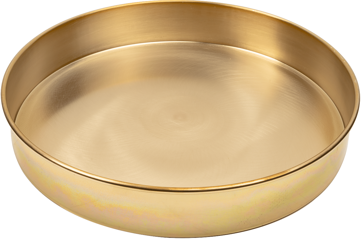 12" Diameter, 2" (51mm) Deep Bottom Pan (Brass), H-3922P