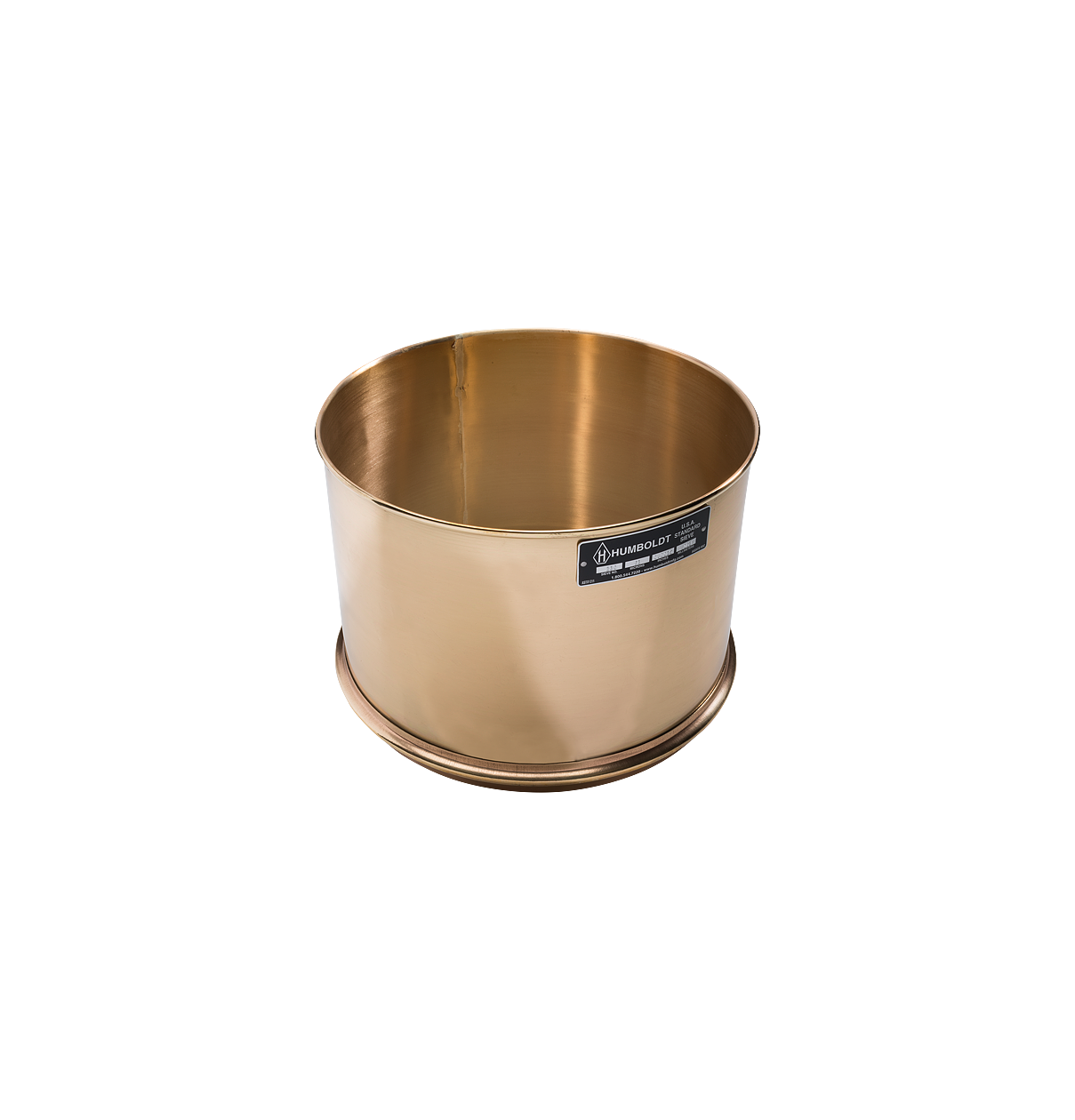 12" Dia., 3" (75mm) Brass Frame Stainless Mesh, 8" Deep Frame Standard Sieve