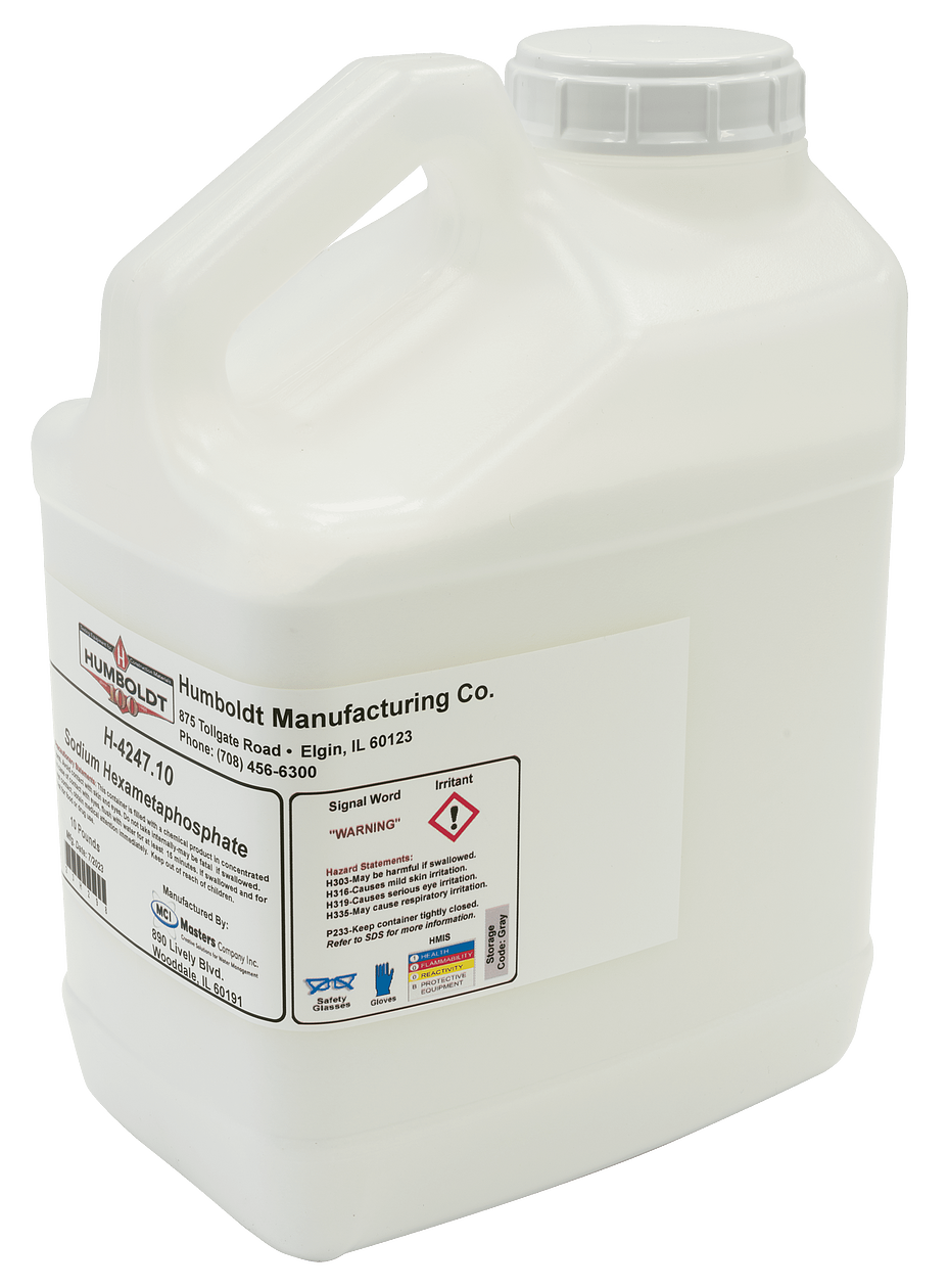 Sodium Hexametaphosphate, 10lb. (4.5kg) container