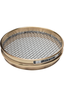 8" Dia., 1" (25.0mm) Brass Frame Stainless Mesh, 1" (25mm) Half Height Frame Standard Sieve