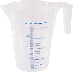 Marsh Funnel, Measuring Cup,1 Liter Plastic, Clear