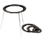 Tripods, Flanged Concentric Ring Model, Single Ring, 9" (229mm) legs, 5" (127mm) OD, 3" (76mm) ID.