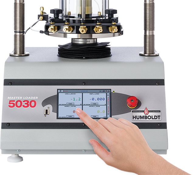 hand using touchscreen of HM-5030
