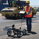 The Humboldt Pavement Scanner was used to create an asphalt density and uniformity map of freshly paved lifts.